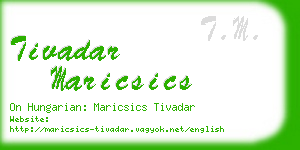 tivadar maricsics business card